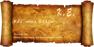 Kövesi Eliza névjegykártya